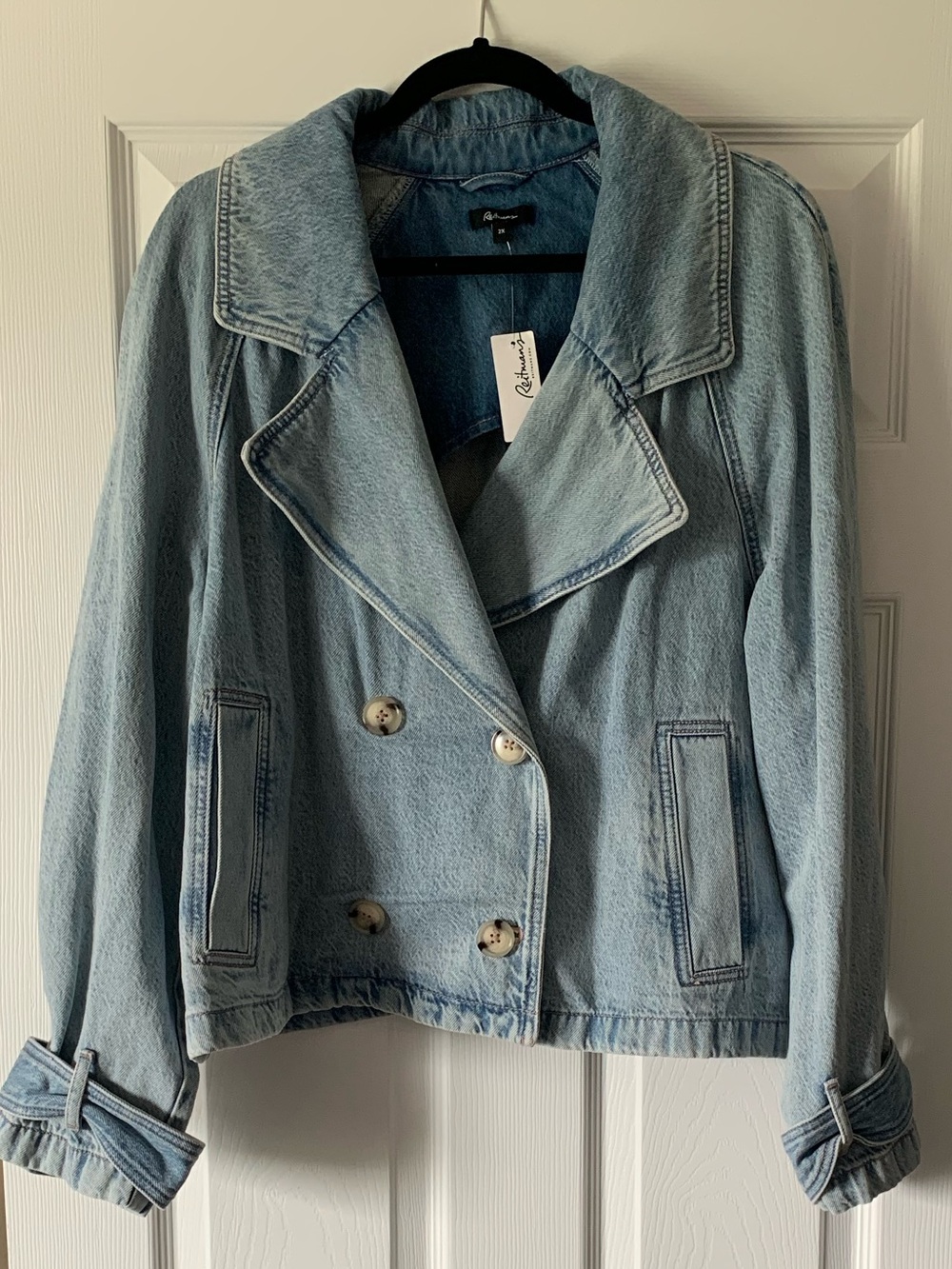 NWT Reitmans Light Blue Denim Double-Breasted Jacket